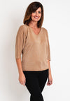 Serafina Collection One Size Fine Knit Sweater, Gold