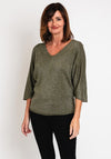 Serafina Collection One Size Fine Knit Sweater, Khaki