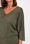 Serafina Collection One Size Fine Knit Sweater, Khaki