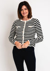 Serafina Collection One Size Striped Cardigan, Black & Ecru