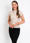 Serafina Collection Crepe Top, Beige