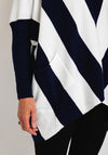 Serafina Collection Zig Zag Print Oversized Jumper, Navy & White