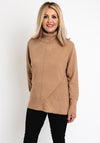 Serafina Collection Ribbed Detailing Sweater, Camel