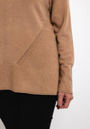 Serafina Collection Ribbed Detailing Sweater, Camel