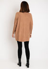 Serafina Collection Rhinestone Embellished Knit Sweater, Camel