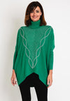 Serafina Collection Rhinestone Embellished Knit Sweater, Green