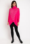 Serafina Collection Rhinestone Embellished Knit Sweater, Pink