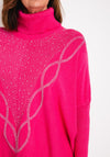 Serafina Collection Rhinestone Embellished Knit Sweater, Pink