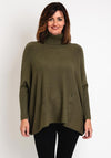 Serafina Collection Buttoned Side Knit Sweater, Green