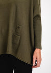 Serafina Collection Buttoned Side Knit Sweater, Green