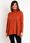 Serafina Collection Buttoned Side Knit Sweater, Orange