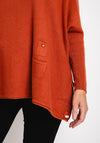 Serafina Collection Buttoned Side Knit Sweater, Orange