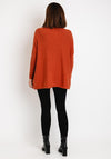 Serafina Collection Buttoned Side Knit Sweater, Orange