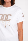 Serafina Collection Rhinestone Chain Detail T-Shirt, White