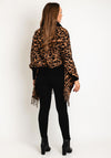 Serafina Collection One Size Faux Fur Leopard Print Cape, Brown