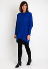 Serafina Collection One Size Embellished Cuff Longline Sweater, Royal Blue