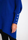 Serafina Collection One Size Embellished Cuff Longline Sweater, Royal Blue