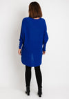 Serafina Collection One Size Embellished Cuff Longline Sweater, Royal Blue