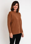 Serafina Collection Round Neck Knit Sweater, Coffee