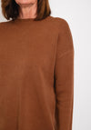 Serafina Collection Round Neck Knit Sweater, Coffee