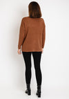 Serafina Collection Round Neck Knit Sweater, Coffee