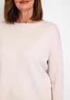 Serafina Collection Round Neck Knit Sweater, Cream