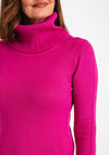 Serafina Collection Light Weight Roll Neck Sweater, Fuchsia