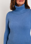 Serafina Collection Light Weight Roll Neck Sweater, Indigo