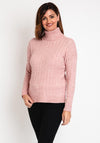 Serafina Collection Cable Knit Sweater, Rose Pink