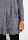 Natalia Collection One Size Long Sweater and Scarf, Grey