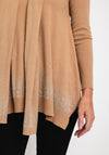 Serafina Collection Embellished Knit Sweater & Scarf Set, Camel