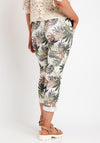 The Serafina Collection One Size Leaf Print Drawstring Trouser, Khaki