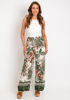 The Serafina Collection One Size Wide Leg Print Trousers, Khaki