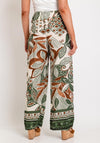 The Serafina Collection One Size Wide Leg Print Trousers, Khaki