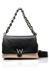 Wonders Canvas Strap Crossbody Bag with Chain, Black