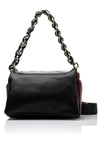 Wonders Canvas Strap Crossbody Bag with Chain, Black