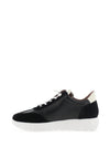 Wonders Meri Mixed Leather Trainers, Black & Milk