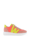 Wonders Racer Colour Block Wedge Trainers, Pink and Lime