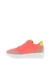 Wonders Racer Colour Block Wedge Trainers, Pink and Lime