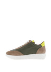 Wonders Meri Mixed Leather Trainers, Taupe & Algae