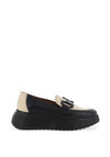 Wonders Montreal Colour Block Leather Loafers, Black & Cream