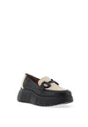 Wonders Montreal Colour Block Leather Loafers, Black & Cream