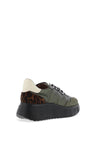 Wonders Roma Metallic Animal Printed trainers, Khaki