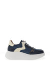 Wonders Dijon Suede Wedge Trainers, Navy