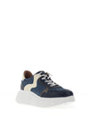 Wonders Dijon Suede Wedge Trainers, Navy