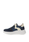 Wonders Dijon Suede Wedge Trainers, Navy