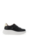 Wonders Koala Leather Platform Trainers, Black