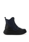 Wonders Beti Leather Platform Boots, Navy