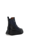 Wonders Beti Leather Platform Boots, Navy