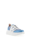 Wonders Zenit Metallic Wedge Trainers, Blue